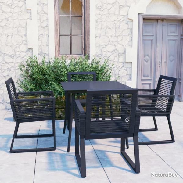 Ensemble  manger d'extrieur 5 pcs Rotin PVC Noir alsavelo