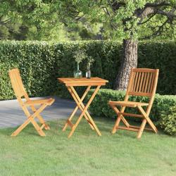 Ensemble à manger de jardin pliable 3 pcs Bois d'acacia solide alsavelo