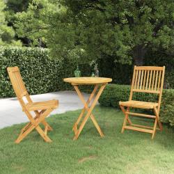 Ensemble à manger de jardin pliable 3 pcs Bois d'acacia solide alsavelo