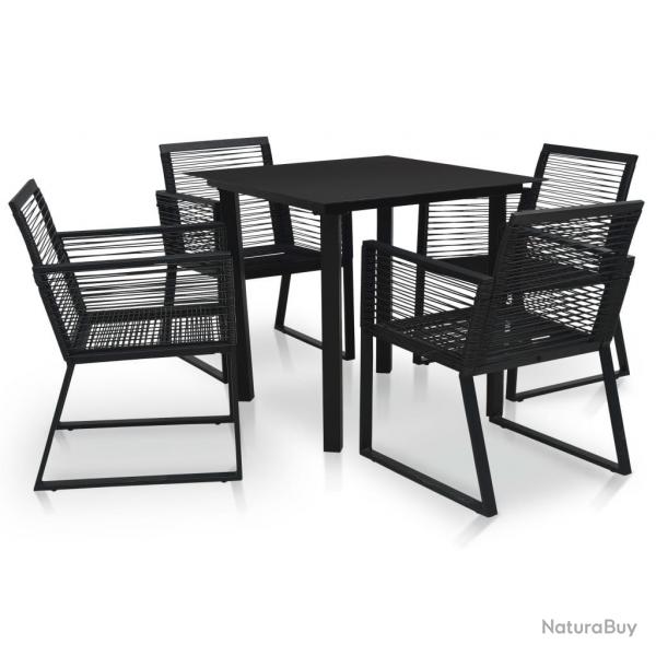 Ensemble  manger d'extrieur 5 pcs Rotin PVC Noir alsavelo
