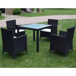 Ensemble à manger d'extérieur 5pcs avec coussins Résine tressée alsavelo