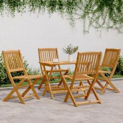 Ensemble à manger de jardin pliable 5 pcs bois massif d'acacia