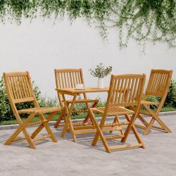 Ensemble à manger de jardin pliable 5 pcs bois massif d'acacia alsavelo