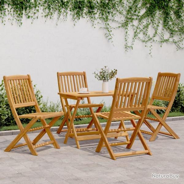 Ensemble  manger de jardin pliable 5 pcs bois massif d'acacia alsavelo