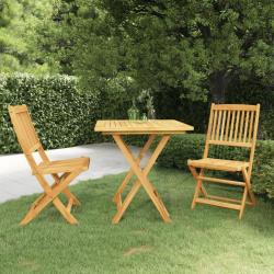 Ensemble à manger de jardin pliable 3 pcs Bois d'acacia solide alsavelo