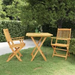 Ensemble à manger de jardin pliable 3 pcs Bois d'acacia solide alsavelo