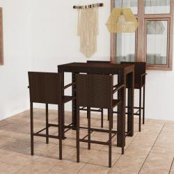 bar d'extérieur 5 pcs accoudoir Poly rotin Marron alsavelo