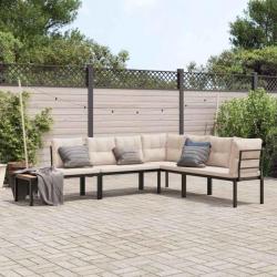 banc de jardin avec coussins 4 pcs noir