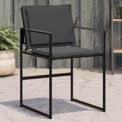 Chaises de jardin et coussins lot de 4 noir acier et textilène alsavelo