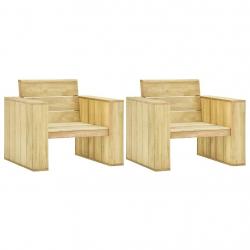 Chaises de jardin lot de 2 89x76x76 cm Bois de pin imprégné alsavelo