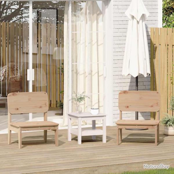 Chaises de jardin lot de 2 60x52,5x72 cm bois massif de pin alsavelo