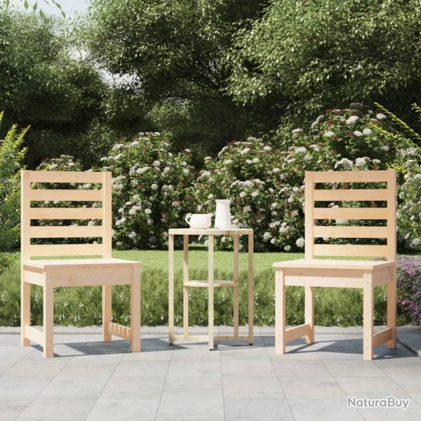 Chaises de jardin lot de 2 50x48x91,5 cm bois massif de pin alsavelo