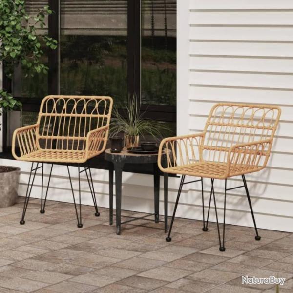 Chaises de jardin lot de 2 accoudoir 56x64x80 cm Rsine tresse