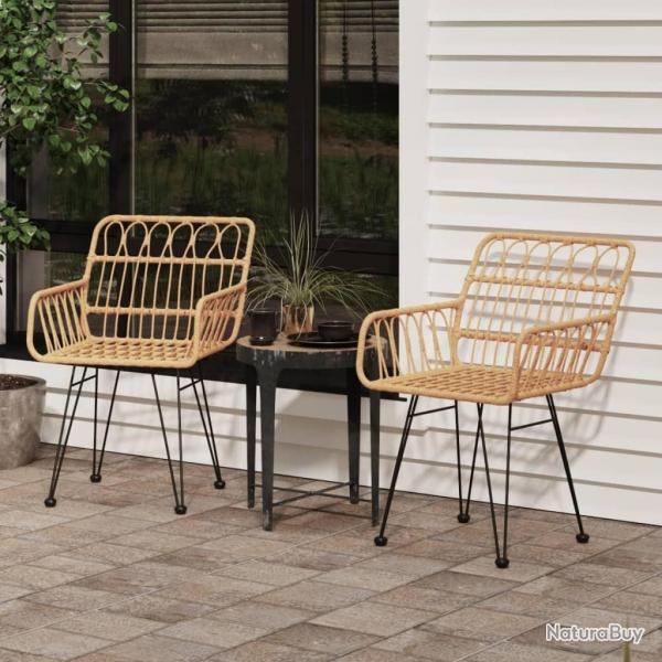 Chaises de jardin lot de 2 accoudoir 56x64x80 cm Rsine tresse alsavelo