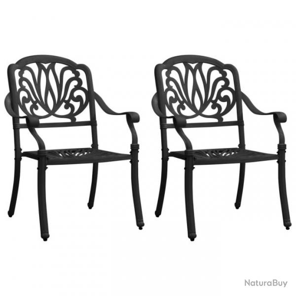 Chaises de jardin lot de 2 Aluminium coul Noir alsavelo