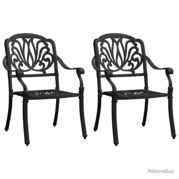 Chaises de jardin lot de 2 Aluminium coul Noir alsavelo