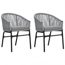 Chaises de jardin lot de 2 Anthracite Rotin PE alsavelo