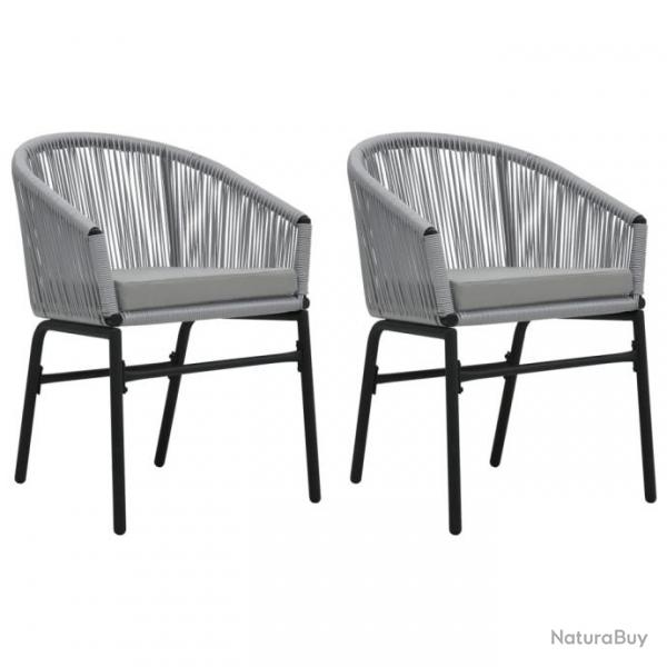 Chaises de jardin lot de 2 Anthracite Rotin PE