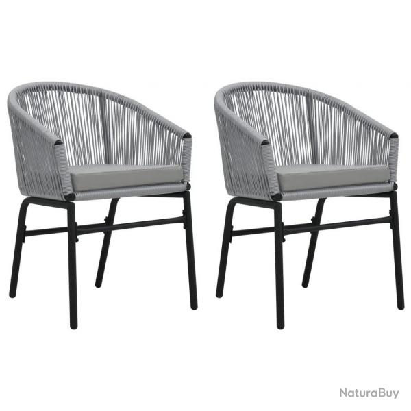 Chaises de jardin lot de 2 Anthracite Rotin PE alsavelo