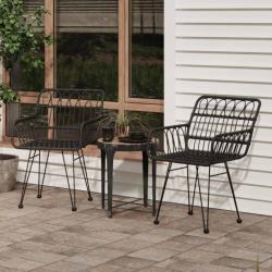 Chaises de jardin lot de 2 avec accoudoir Noir 56x64x80 cm alsavelo