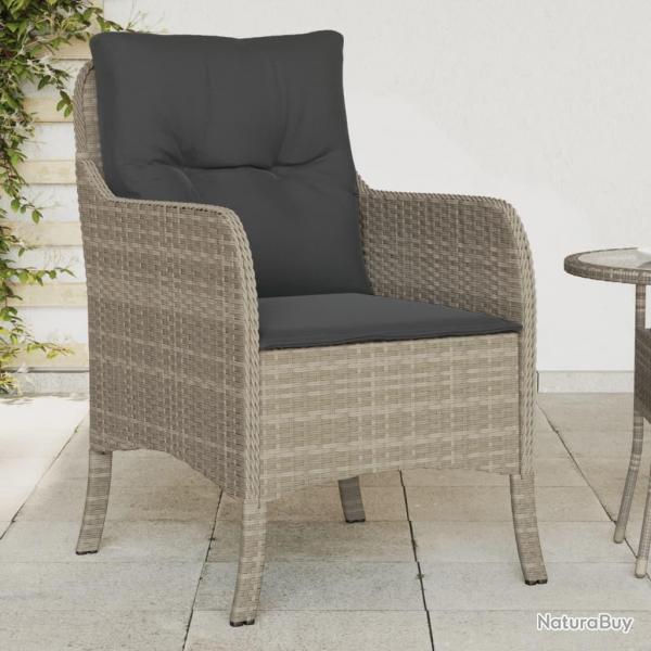 Chaises de jardin coussins lot de 2 gris clair rsine tresse alsavelo