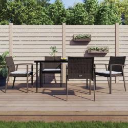 Chaises de jardin coussins lot de 4 marron 56,5x57x83 cm rotin alsavelo