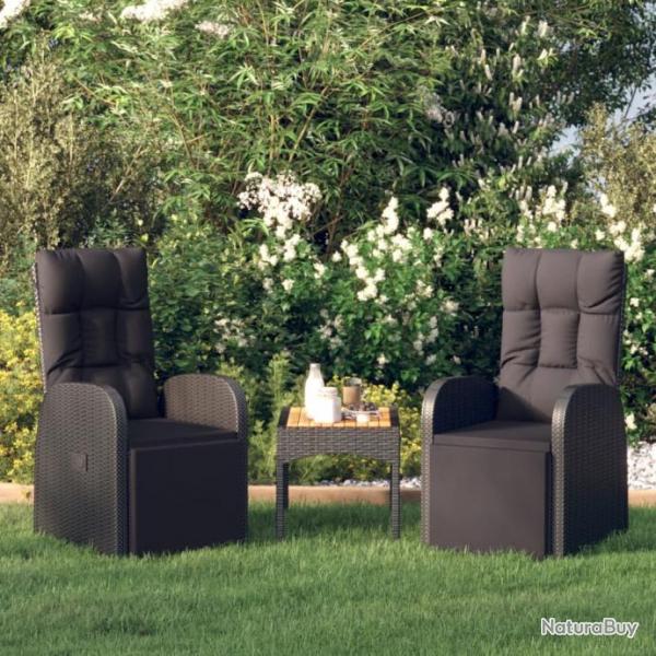 Chaises de jardin inclinables coussins lot de 2 Rsine tresse