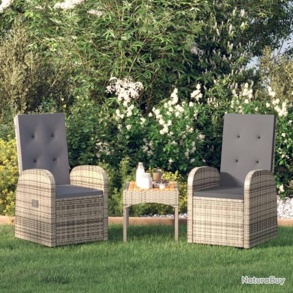 Chaises de jardin inclinables coussins lot de 2 Rsine tresse alsavelo