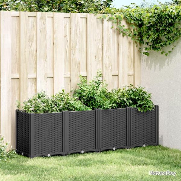 Jardinire noir 160x40x53 cm polypropylne alsavelo