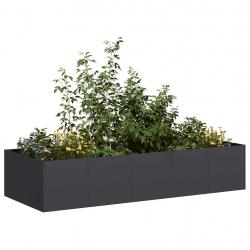 Jardinière noir 200x80x40 cm acier alsavelo