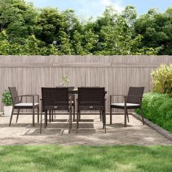 Chaises de jardin coussins lot de 6 marron 56,5x57x83 cm rotin alsavelo