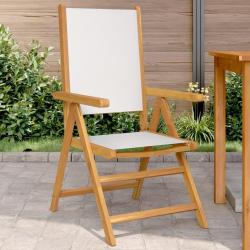 Chaises de jardin lot de 2 blanc crème bois acacia massif tissu alsavelo