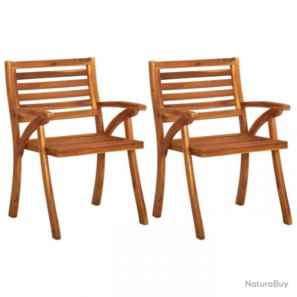 Chaises de jardin lot de 2 Bois d'acacia solide