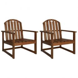 Chaises de jardin lot de 2 Bois d'acacia solide