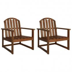 Chaises de jardin lot de 2 Bois d'acacia solide alsavelo