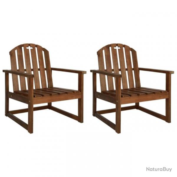 Chaises de jardin lot de 2 Bois d'acacia solide