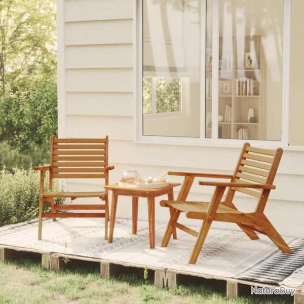 Chaises de jardin lot de 2 Bois d'acacia solide