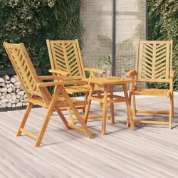 Chaises de jardin inclinables lot de 3 bois massif d'acacia