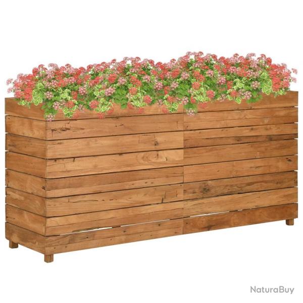 Lit surlev 150x40x72 cm bois de teck recycl et acier alsavelo