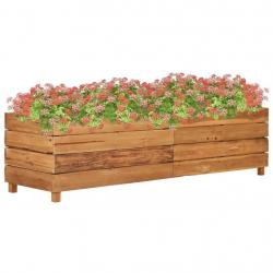 Lit surélevé 150x40x38 cm bois de teck recyclé et acier alsavelo