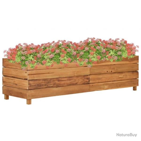 Lit surlev 150x40x38 cm bois de teck recycl et acier alsavelo