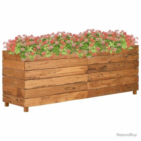 Lit surlev 150x40x55 cm bois de teck recycl et acier alsavelo