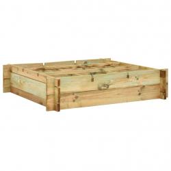 Lit surélevé 90 x 90 x 20 cm Bois imprégné alsavelo
