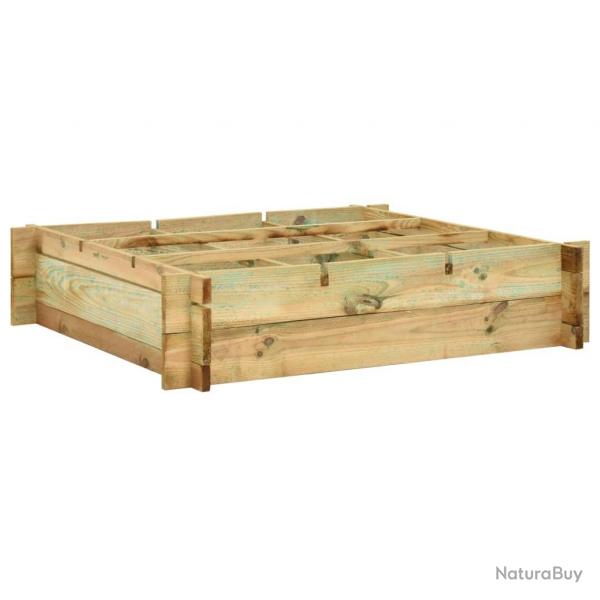 Lit surlev 90 x 90 x 20 cm Bois imprgn alsavelo