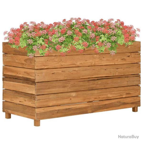 Lit surlev 100x40x55 cm bois de teck recycl et acier alsavelo