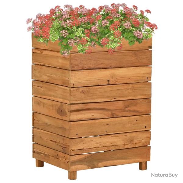 Lit surlev 50x40x72 cm bois de teck recycl et acier alsavelo