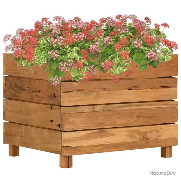 Lit surlev 50x40x38 cm bois de teck recycl et acier alsavelo