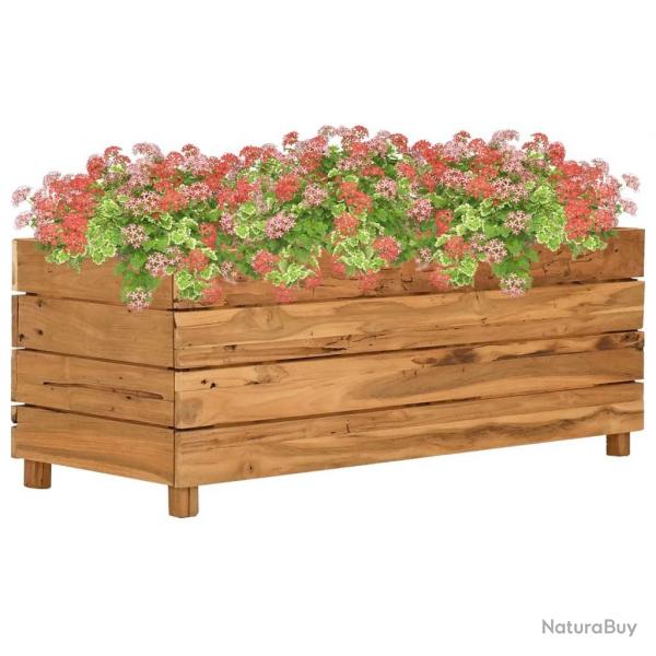 Lit surlev 100x40x38 cm bois de teck recycl et acier alsavelo