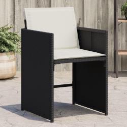 Chaises de jardin lot de 4 avec coussins noir résine tressée alsavelo