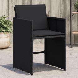 Chaises de jardin lot de 4 avec coussins noir résine tressée alsavelo